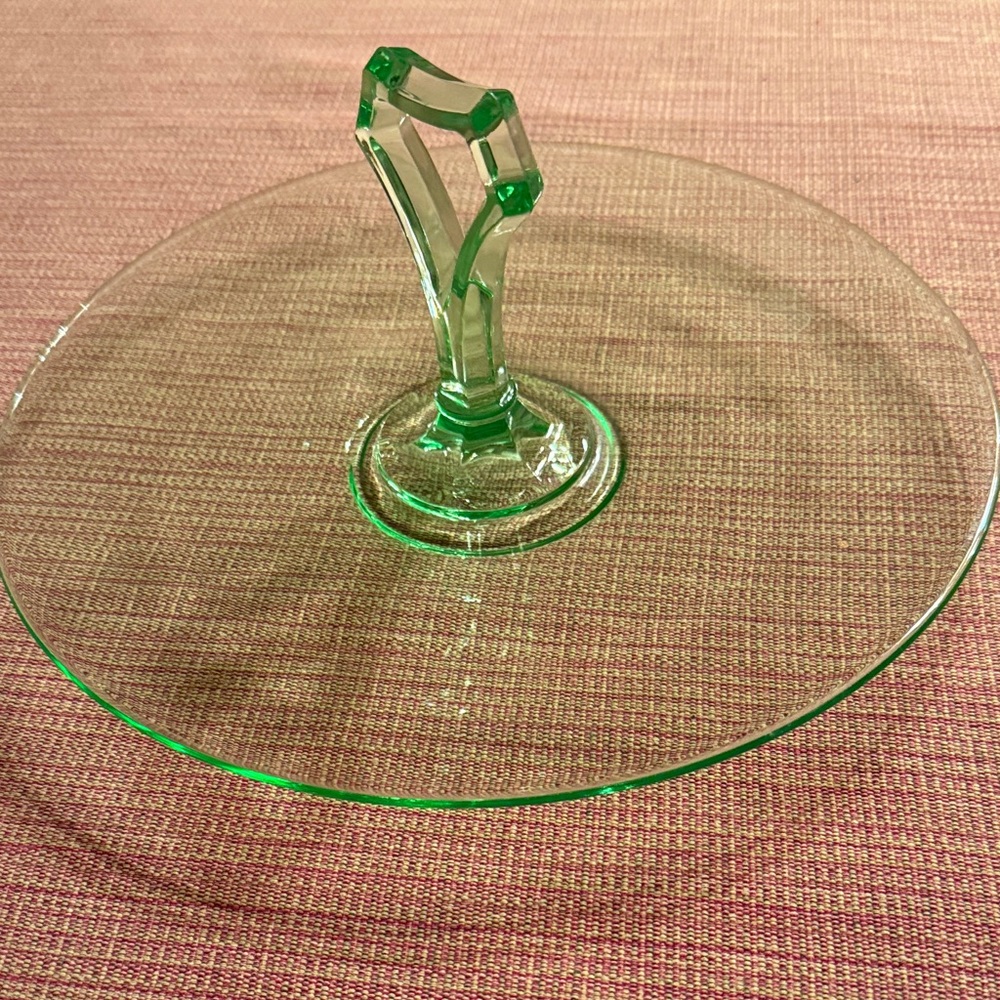 Green Glass Dessert Stand - great addition to your table